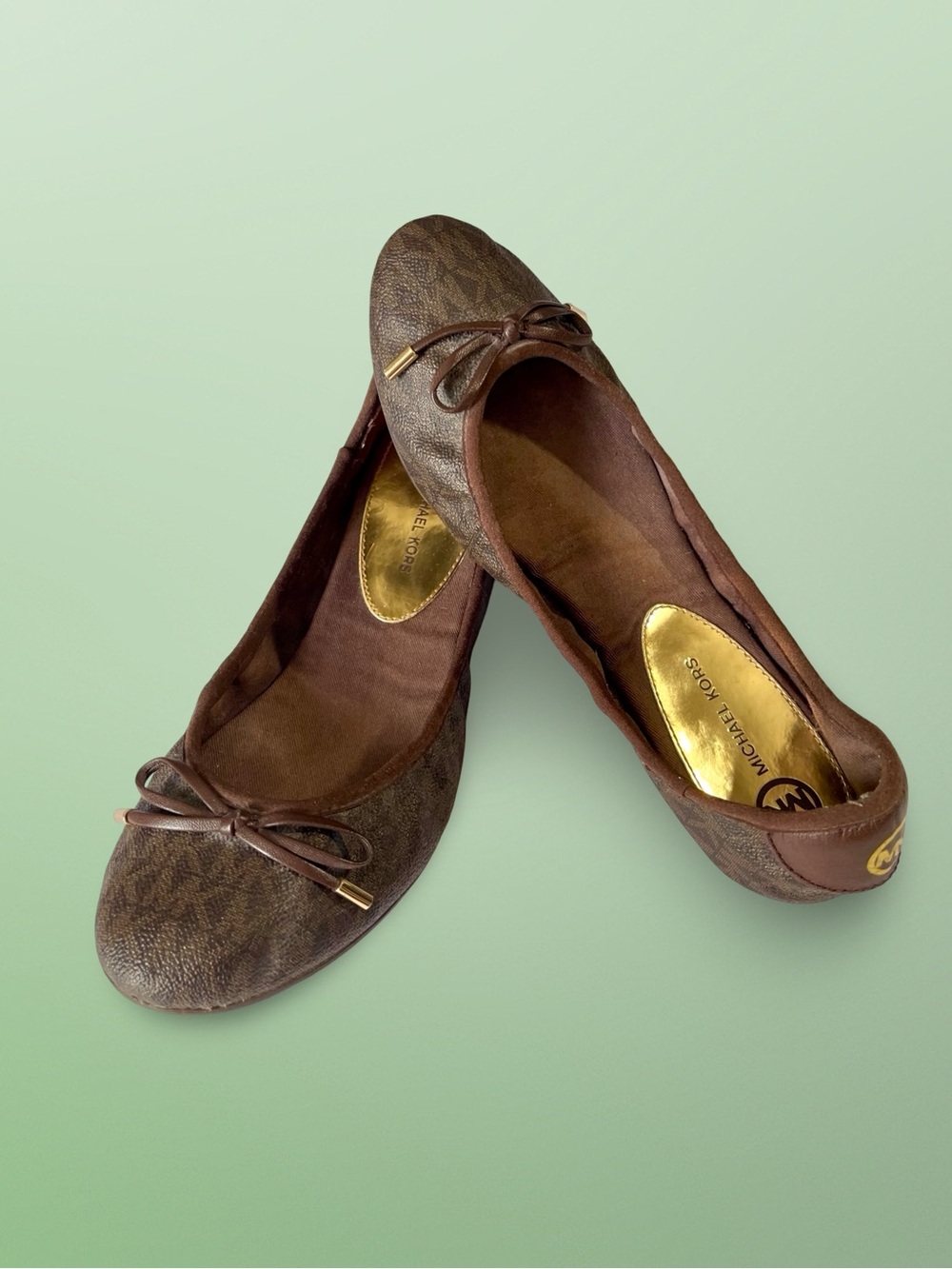 Michael Kors MK City Ballet Flats Ballet Flats Signature Logo Print Sz9 - Picture 3 of 8